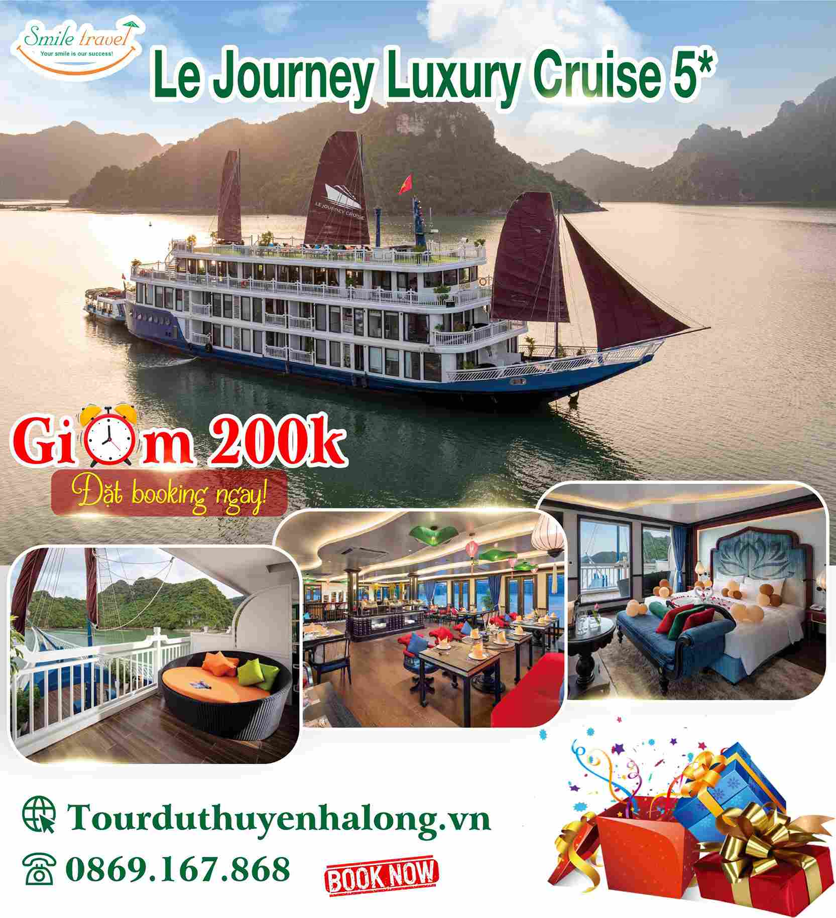 Du thuyền Le Journey Luxury 5 sao ưu đãi đặc biệt tháng 11 - 12/2022