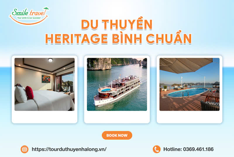 Du thuyền Heritage Bình: Hành trình di sản trên Vịnh Lan Hạ