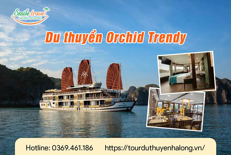 Du thuyền Orchid Trendy 5 sao cao cấp trên vịnh Lan Hạ