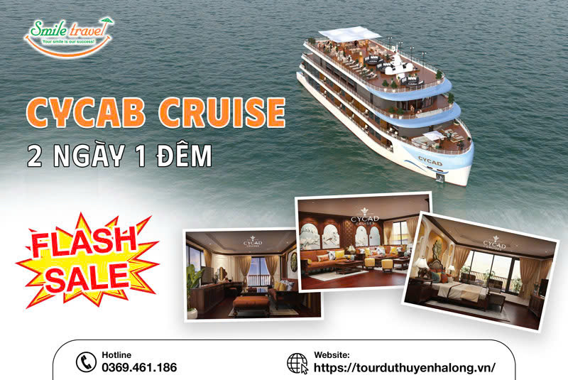 Tour du thuyền Cycad 2 ngày 1 đêm hải trình độc quyền