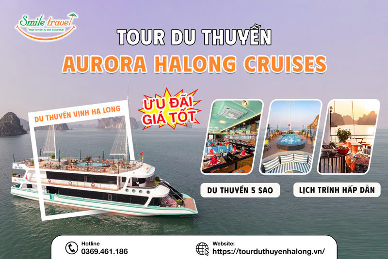 Du thuyền Aurora Halong Cruises 5 sao cao cấp